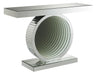 Angelonia Rectangular Console Table with Circular Base Clear Mirror - Furniture Stars (Chicago, IL)