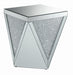 Amore Square End Table with Triangle Detailing Silver and Clear Mirror - Furniture Stars (Chicago, IL)