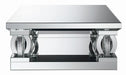 Amalia Square Coffee Table with Lower Shelf Clear Mirror - Furniture Stars (Chicago, IL)