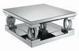 Amalia Square Coffee Table with Lower Shelf Clear Mirror - Furniture Stars (Chicago, IL)
