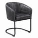 Banner Upholstered Dining Chair Anthracite and Matte Black - Furniture Stars (Chicago, IL)
