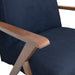 Cheryl Wooden Arms Accent Chair Dark Blue and Walnut - Furniture Stars (Chicago, IL)