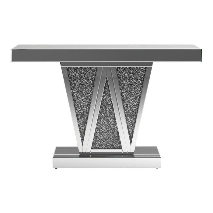 Crocus Rectangular Console Table Silver