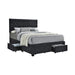 Soledad Eastern King 4-drawer Button Tufted Storage Bed Charcoal - Furniture Stars (Chicago, IL)