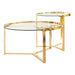 Delia 2-piece Round Nesting Table Clear and Gold - Furniture Stars (Chicago, IL)
