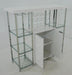 Gallimore 2-door Bar Cabinet with Glass Shelf High Glossy White and Chrome - Furniture Stars (Chicago, IL)