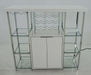 Gallimore 2-door Bar Cabinet with Glass Shelf High Glossy White and Chrome - Furniture Stars (Chicago, IL)