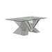 Taffeta V-shaped Coffee Table with Glass Top Silver - Furniture Stars (Chicago, IL)
