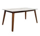 Everett Faux Marble Top Dining Table Natural Walnut and White - Furniture Stars (Chicago, IL)