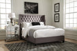 Bancroft Demi-wing Upholstered Queen Bed Grey - Furniture Stars (Chicago, IL)
