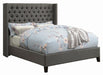 Bancroft Demi-wing Upholstered Queen Bed Grey - Furniture Stars (Chicago, IL)