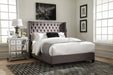 Bancroft Demi-wing Upholstered Eastern King Bed Grey - Furniture Stars (Chicago, IL)