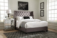 Bancroft Demi-wing Upholstered California King Bed Grey - Furniture Stars (Chicago, IL)