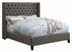Bancroft Demi-wing Upholstered California King Bed Grey - Furniture Stars (Chicago, IL)