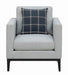 Apperson Cushioned Back Arm Chair Light Grey - Furniture Stars (Chicago, IL)