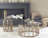 Monett Round End Table Chocolate Chrome and Clear - Furniture Stars (Chicago, IL)