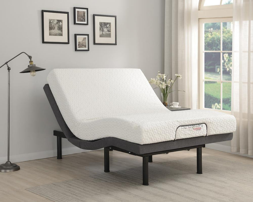 Negan Full Adjustable Bed Base Grey and Black - Furniture Stars (Chicago, IL)