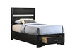 Miranda Twin Storage Bed Black - Furniture Stars (Chicago, IL)