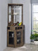 Alviso Corner Bar Cabinet with Stemware Rack Rustic Oak - Furniture Stars (Chicago, IL)