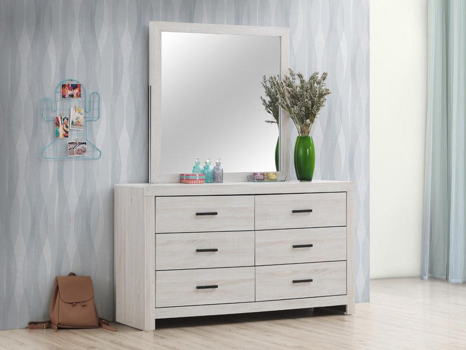 Brantford Rectangle Dresser Mirror Coastal White - Furniture Stars (Chicago, IL)