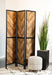 Marlene Herringbone Pattern 3-panel Screen Rustic Tobacco and Black - Furniture Stars (Chicago, IL)
