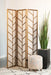 Mila Foldable 3-panel Screen Walnut and Linen - Furniture Stars (Chicago, IL)