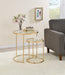 Maylin 2-piece Round Glass Top Nesting Tables Gold - Furniture Stars (Chicago, IL)