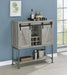 Claremont Sliding Door Bar Cabinet with Lower Shelf Grey Driftwood - Furniture Stars (Chicago, IL)