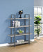 Cole 4-Shelf Bookcase Grey Driftwood and Gunmetal - Furniture Stars (Chicago, IL)