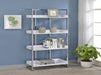 Ember 4-shelf Bookcase White High Gloss and Chrome - Furniture Stars (Chicago, IL)