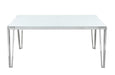 Pauline Rectangular Dining Table with Metal Leg White and Chrome - Furniture Stars (Chicago, IL)