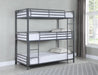 Maynard Metal Triple Twin Bunk Bed Gunmetal - Furniture Stars (Chicago, IL)