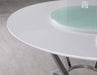 Abby Round Dining Table with Lazy Susan White and Chrome - Furniture Stars (Chicago, IL)