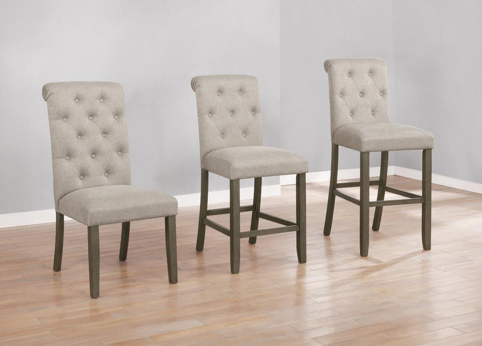 Balboa Tufted Back Bar Stools Beige and Rustic Brown (Set of 2) - Furniture Stars (Chicago, IL)