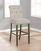 Balboa Tufted Back Bar Stools Beige and Rustic Brown (Set of 2) - Furniture Stars (Chicago, IL)