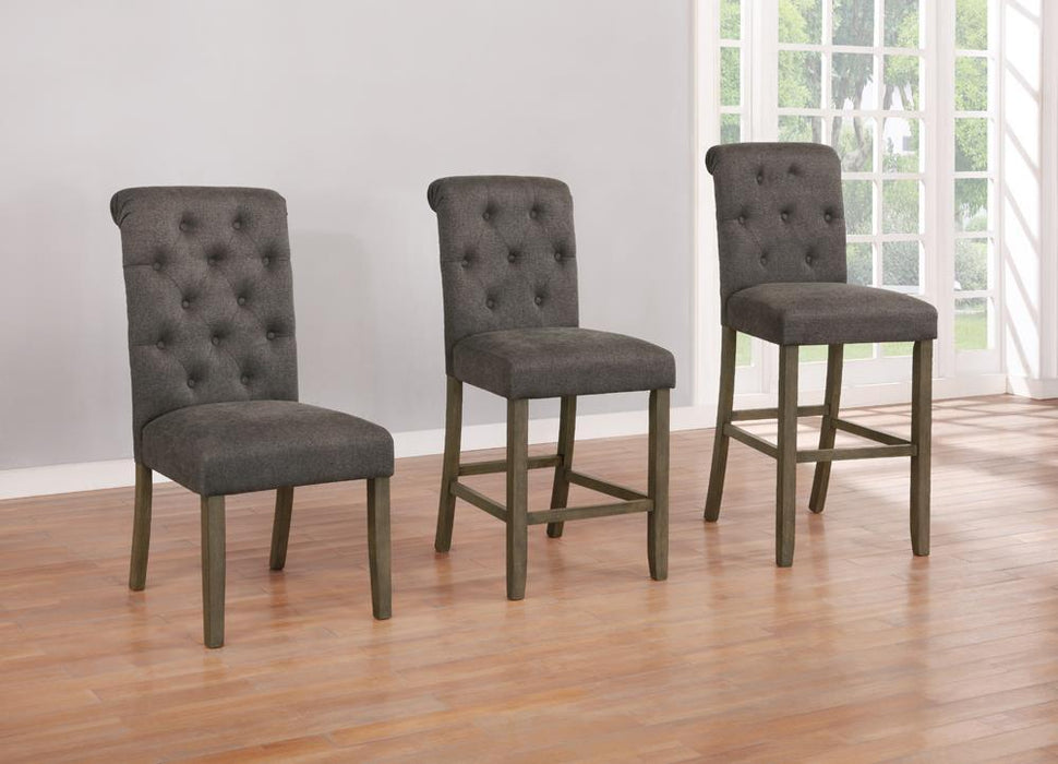 Balboa Tufted Back Bar Stools Grey and Rustic Brown (Set of 2) - Furniture Stars (Chicago, IL)