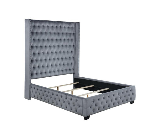 Rocori Eastern King Wingback Tufted Bed Grey - Furniture Stars (Chicago, IL)