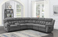 Bahrain 6-piece Upholstered Motion Sectional Charcoal - Furniture Stars (Chicago, IL)