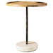 Ginevra Round Wooden Top Accent Table Natural and White - Furniture Stars (Chicago, IL)