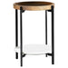 Adhvik Round Accent Table with Marble Shelf Natural and Black - Furniture Stars (Chicago, IL)