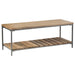 Gerbera Accent Bench with Slat Shelf Natural and Gunmetal - Furniture Stars (Chicago, IL)