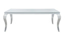 Carone Rectangular Glass Top Dining Table White and Chrome - Furniture Stars (Chicago, IL)