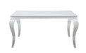 Carone Rectangular Glass Top Dining Table White and Chrome - Furniture Stars (Chicago, IL)