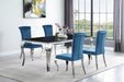 Betty Upholstered Side Chairs Teal and Chrome (Set of 4) - Furniture Stars (Chicago, IL)
