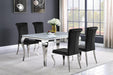 Carone Rectangular Glass Top Dining Table White and Chrome - Furniture Stars (Chicago, IL)