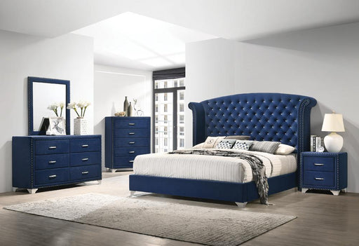 Melody 2-drawer Upholstered Nightstand Pacific Blue - Furniture Stars (Chicago, IL)