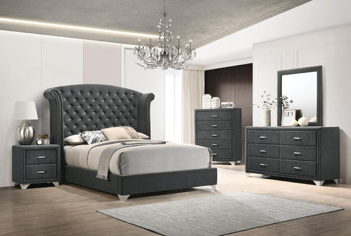 Melody 5-drawer Upholstered Chest Grey - Furniture Stars (Chicago, IL)