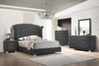 Melody Queen Wingback Upholstered Bed Grey - Furniture Stars (Chicago, IL)