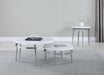 Avilla Round Nesting Coffee Table White and Chrome - Furniture Stars (Chicago, IL)