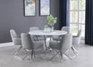 Abby Round Dining Table with Lazy Susan White and Chrome - Furniture Stars (Chicago, IL)